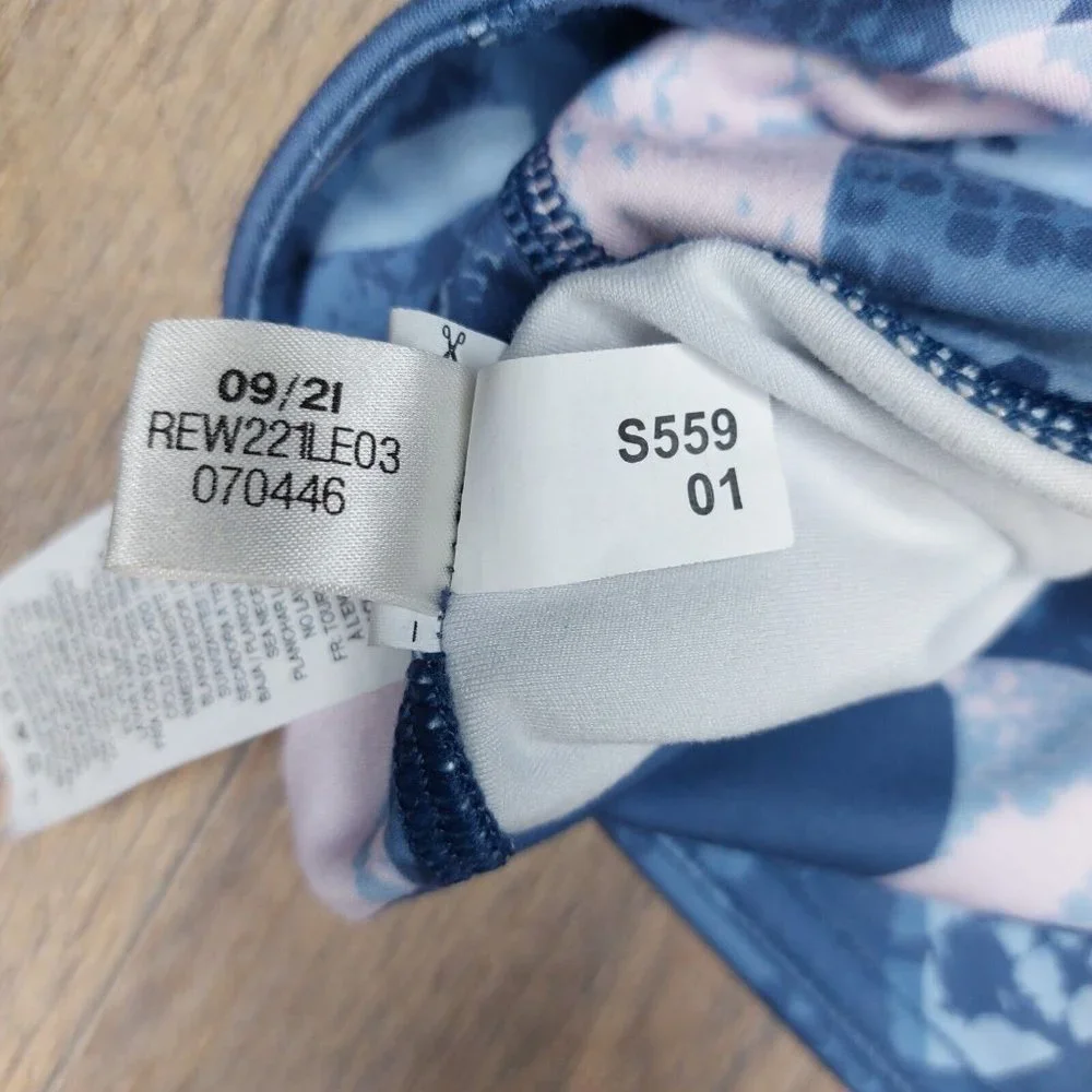 Reebok Precision Womens Large Ankle Leggings Slate Blue Pink Camo - Picture 11 of 16